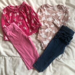 Bundle: 3-6m girls two-piece outfits